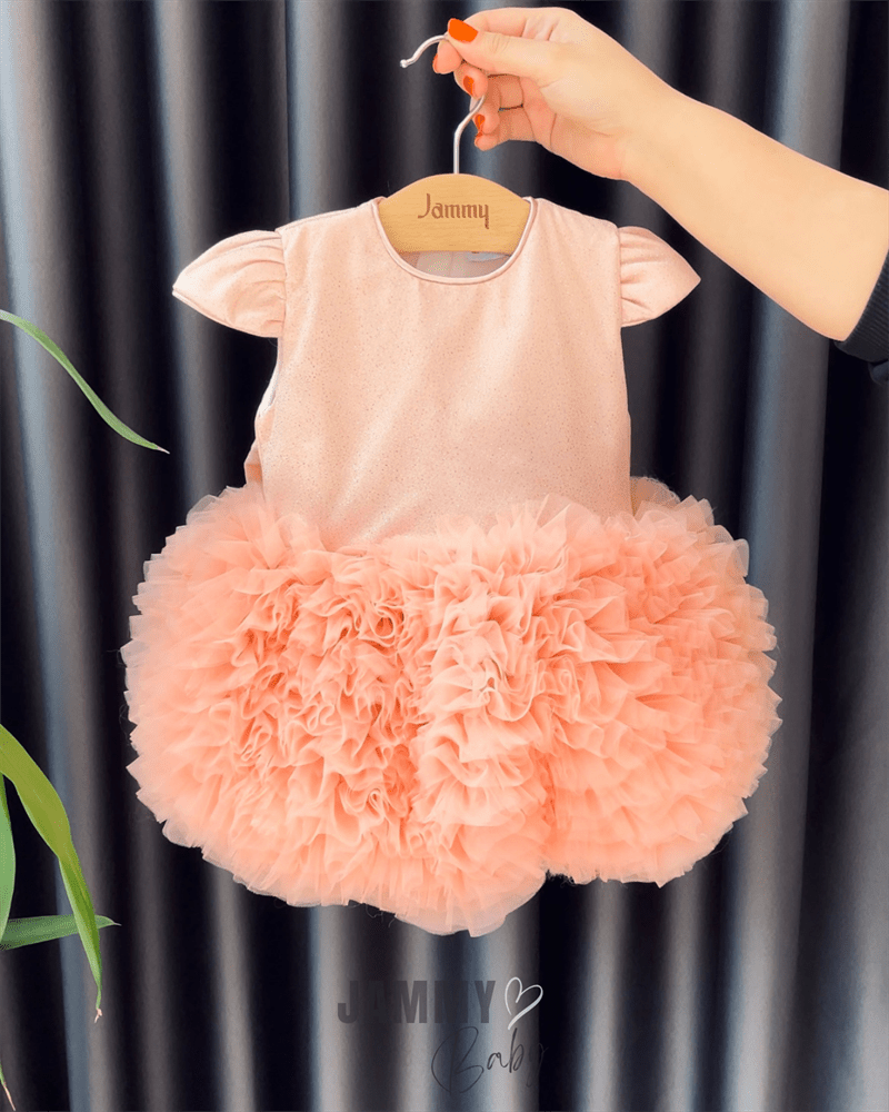 Vivian Tutu Skirt Special Occasion Dress - SALMON - Jammy Baby Canada