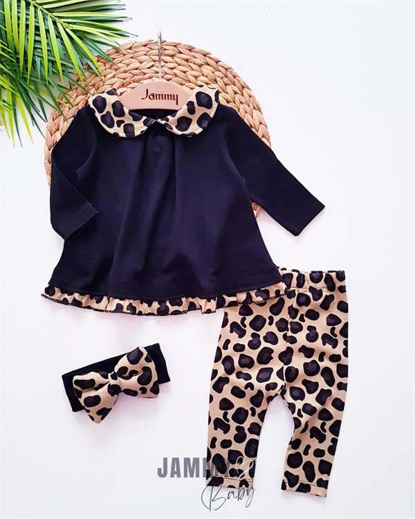 Chiasa Leopard Bandana Set - BLACK