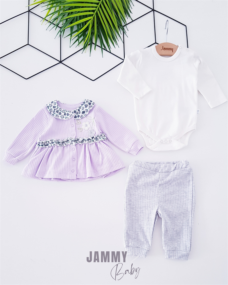 Floral Embroidery Cardigan Suit-LILA