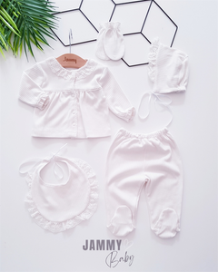Luce Lacy 5 Piece Newborn Set-ECRU