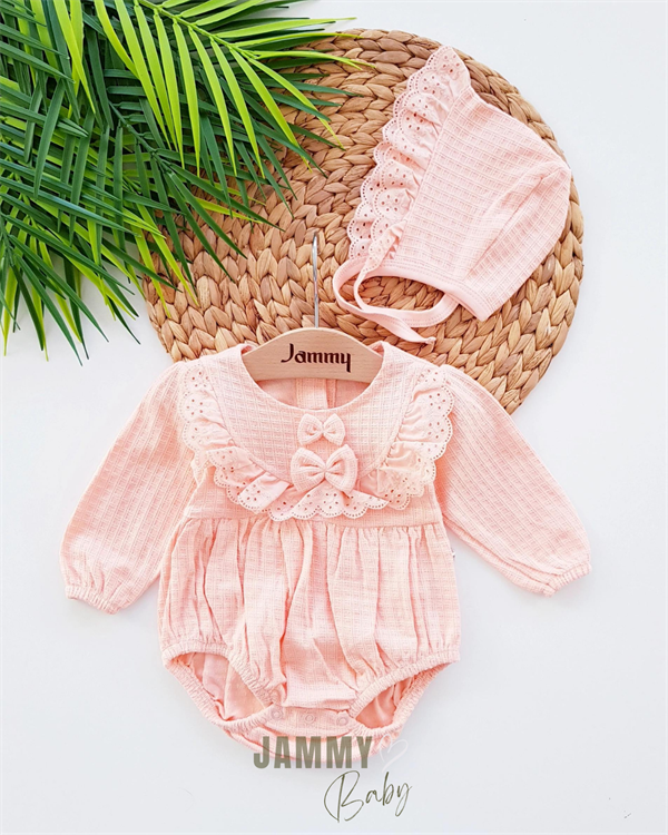 Ensemble barboteuse chapeau Mathilda Laura-SAUMON