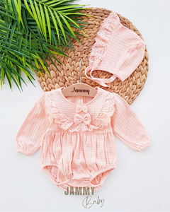 Mathilda Laura Hat Romper Set-SALMON