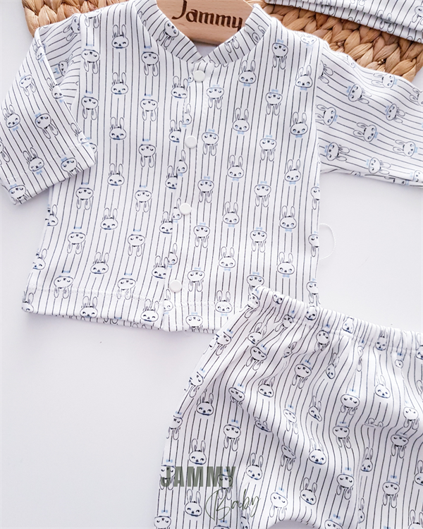 Ensemble pyjama chapeau de lapin-BLEU