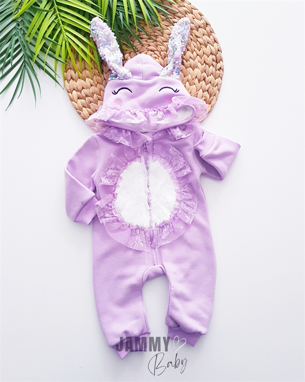 Unicorn Hooded Jumpsuit-LILA