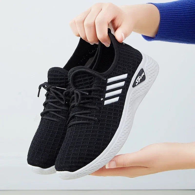 Fashionable Flying Woven Women's Running Shoes Korean-Style Women's Shoes Breathable Lightweight Sports Shoes Ladies Shoes