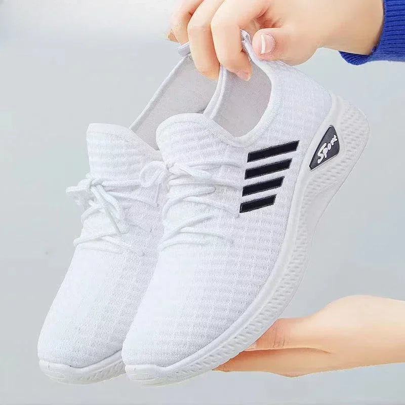 Fashionable Flying Woven Women's Running Shoes Korean-Style Women's Shoes Breathable Lightweight Sports Shoes Ladies Shoes