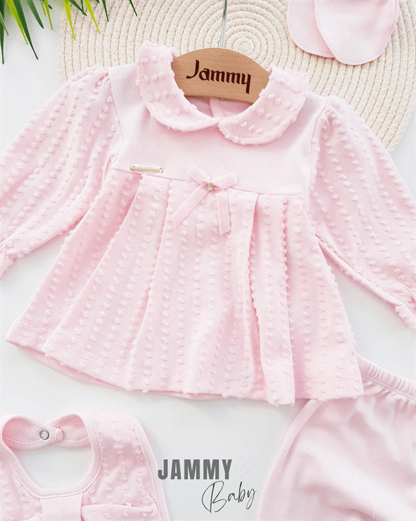 Amber Ball Patterned 5 Piece Newborn Set - PINK