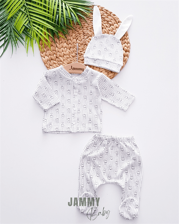 Rabbit Hat Pajama Set-PINK