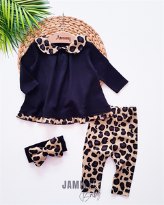 Chiasa Leopard Bandana Set - BLACK