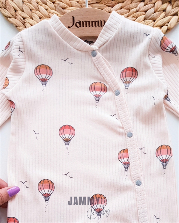 Ensemble de combinaison chapeau en tissu côtelé ballon volant-CRÈME